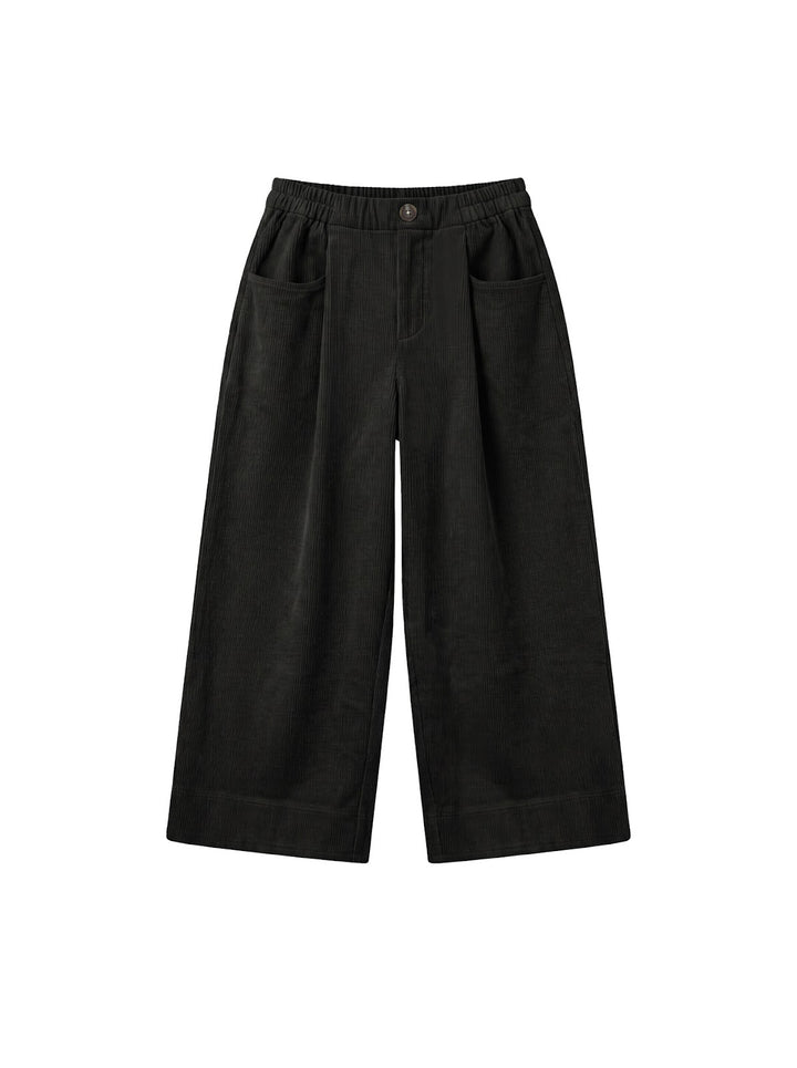 Classic corduroy culottes with elastic waistband