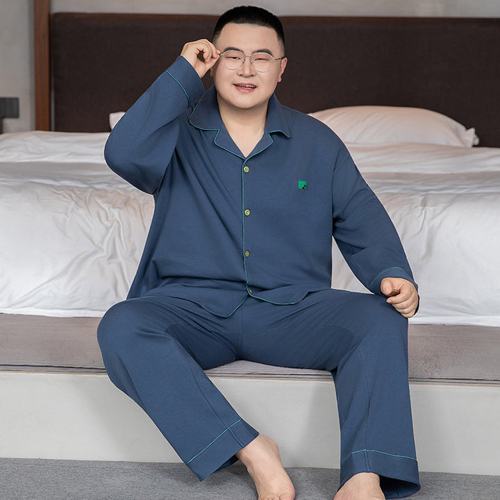 Men's Pajama Set, Cotton, Long Sleeve, Plus Sizes