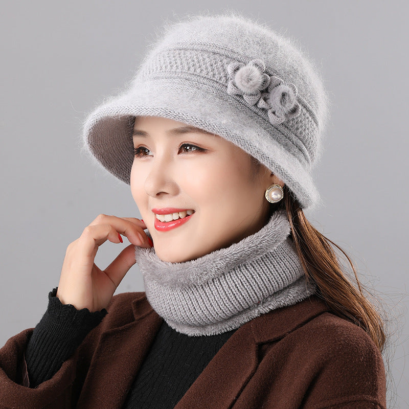 Women's Bell Hat and Scarf Set, warm, for Autumn and Winter