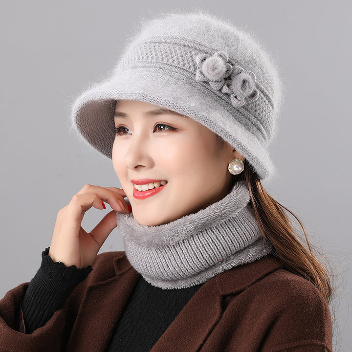 Women's Bell Hat and Scarf Set, warm, for Autumn and Winter