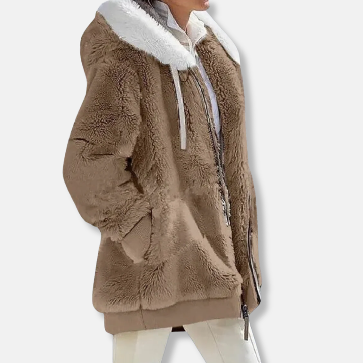 Amarae | Fleece Oversized Fleece Jacket - Hooded Zip Jacket