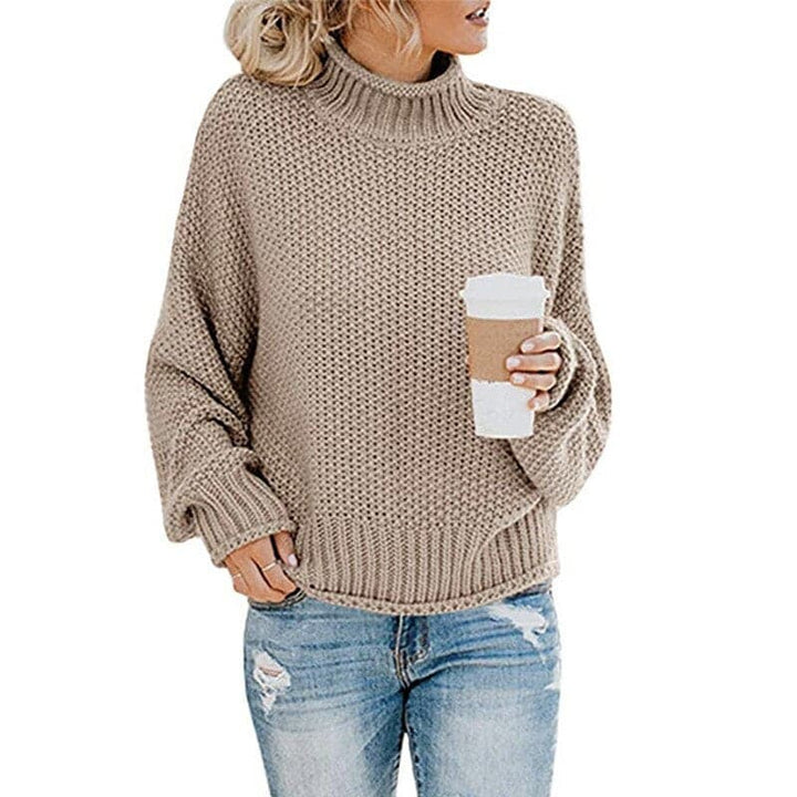 Lune London | Knit Sweater - High Roll Neck - Chunky Knit - Loose Fit - Soft and Warm