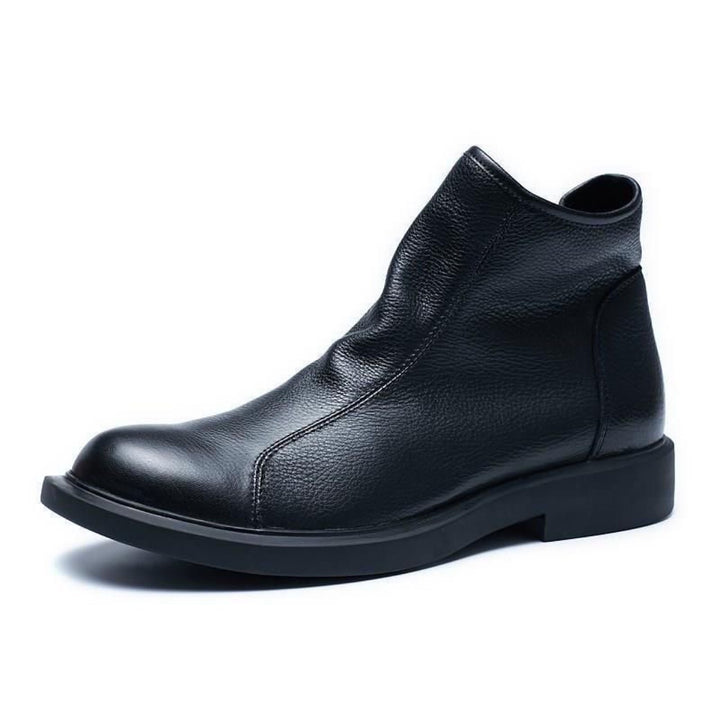 Men's Chelsea boots made of genuine leather with zipper