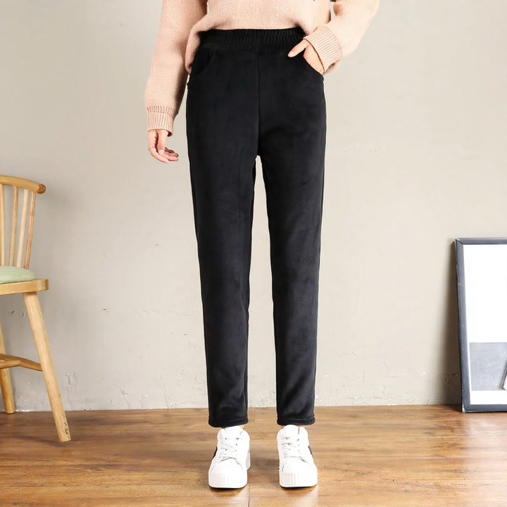 Ladies corduroy trousers, padded, casual fit