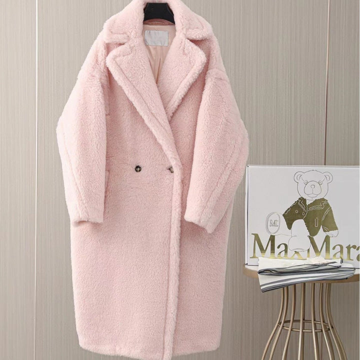 Loose Teddy coat, long, Winter, women's