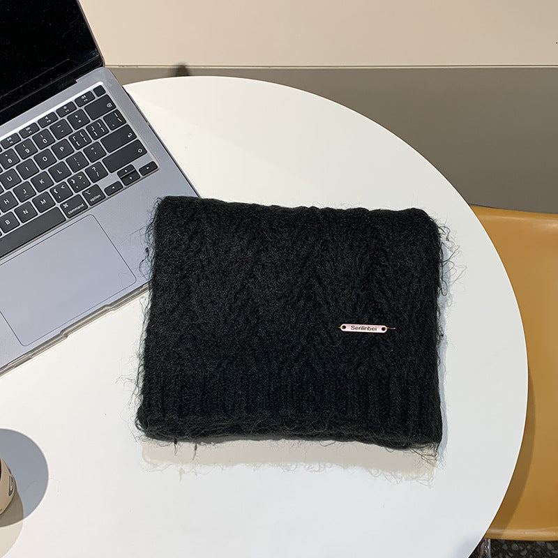 Knitted scarf made of alpaca wool blend, fashionable