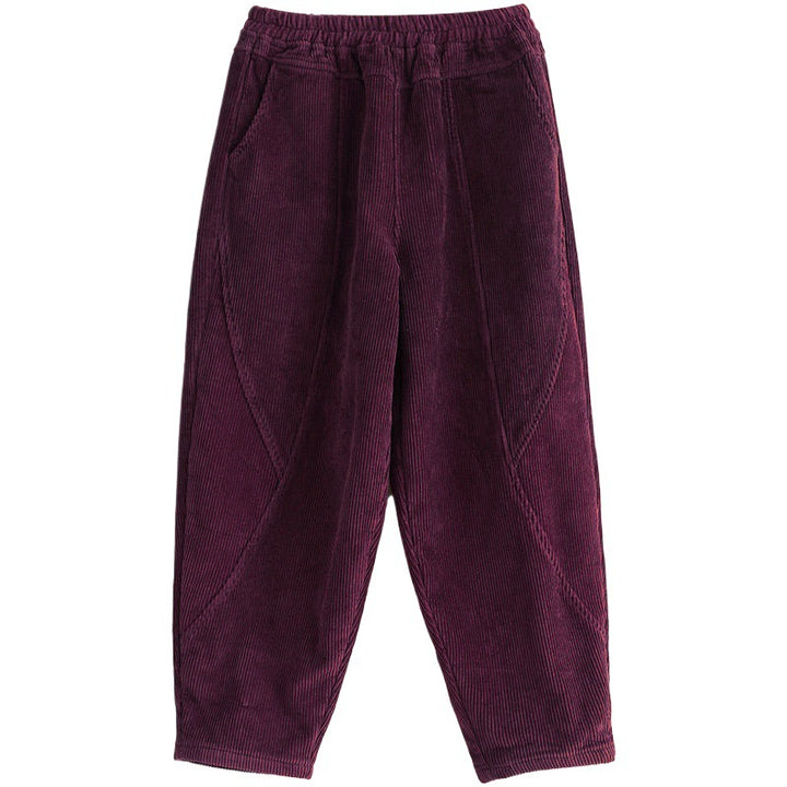 Elegant Cord Harem Pants in Plus Size