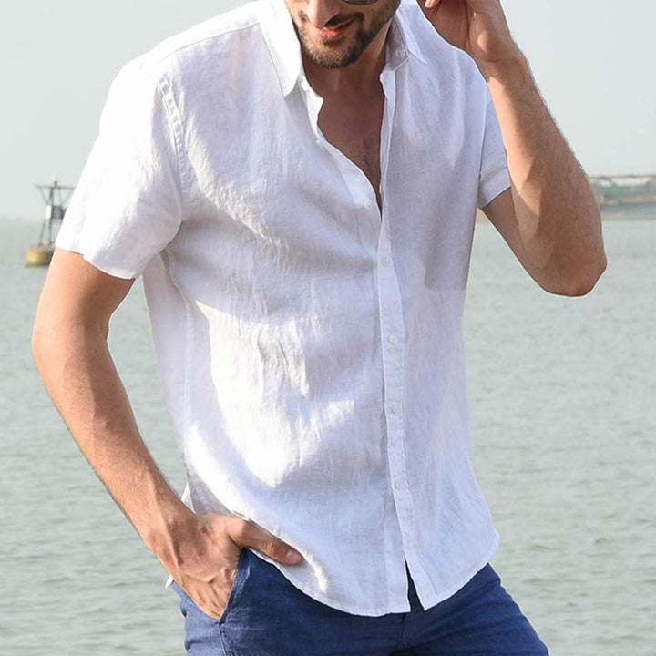 Light linen short sleeve shirt for men Amarae