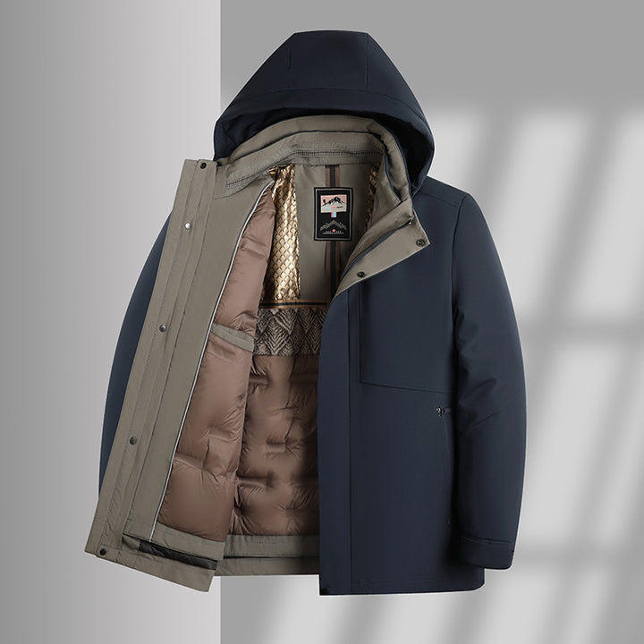 Men's down jacket with removable lining