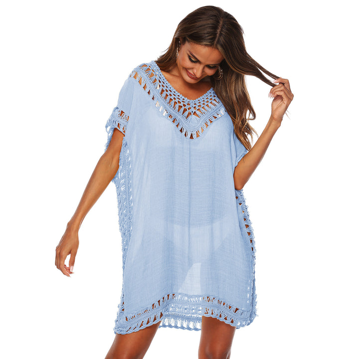 Ladies elegant beach pareo with lace Lune London