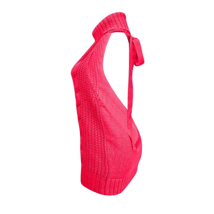Knit dress for women with high collar and refined detail at the back Lune London