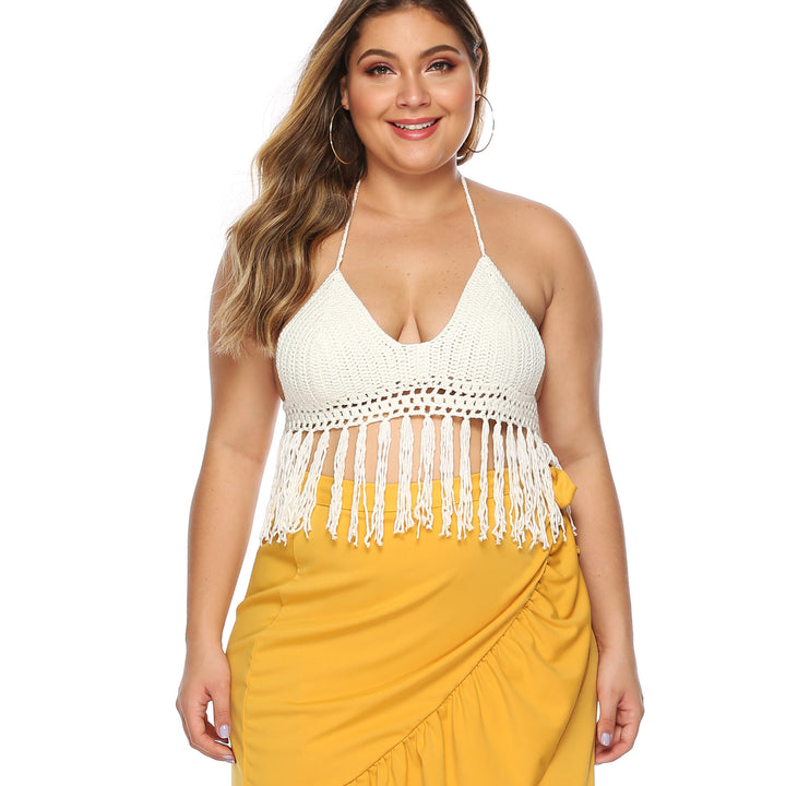 Women Bohemian Chic Fringe Crochet Top