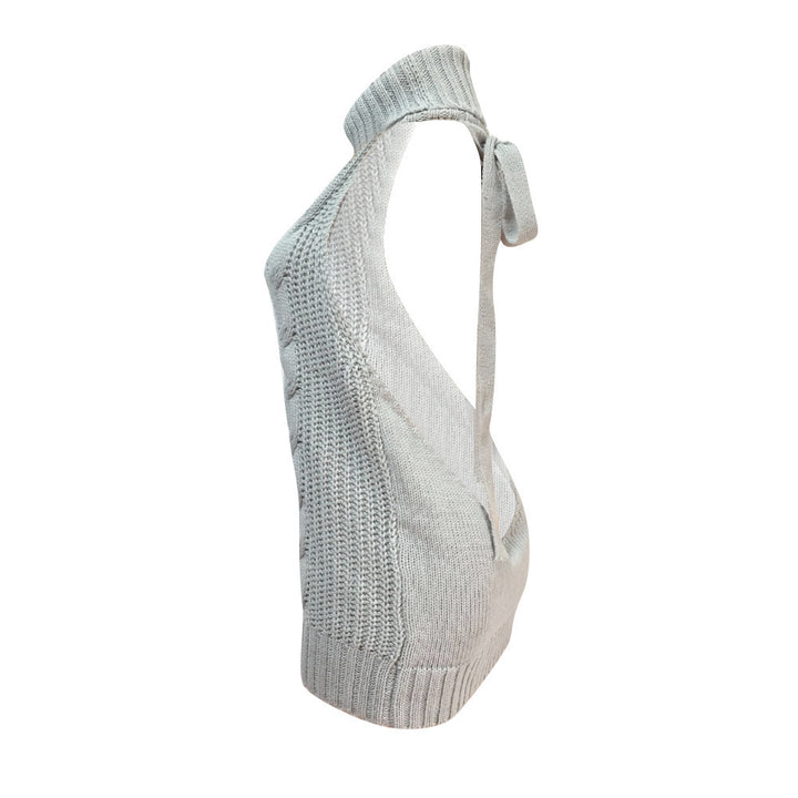 Knit dress for women with high collar and refined detail at the back Lune London