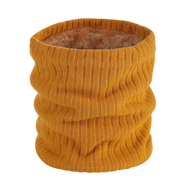 Fleece-lined knitted neck warmer for men and women