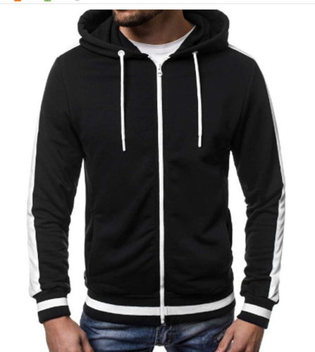 Men's sporty hoodie with contrasting stripes Amarae
