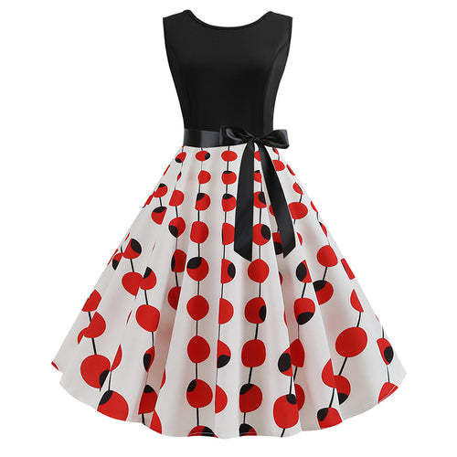 Robe swing pour femmes avec motif à pois et jupe évasée Chic & Stil