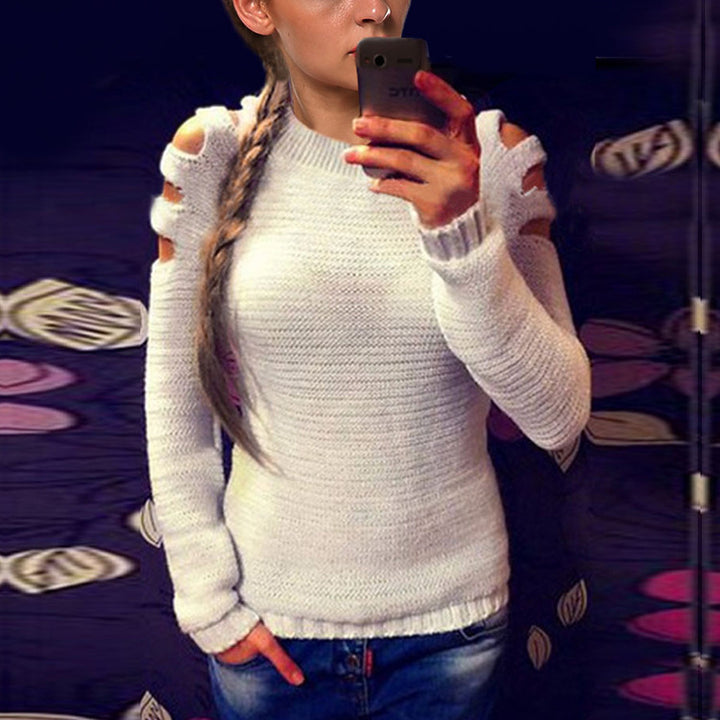 Pull en tricot pour femme avec des détails de découpe asymétrique et une coupe décontractée Chic & Stil