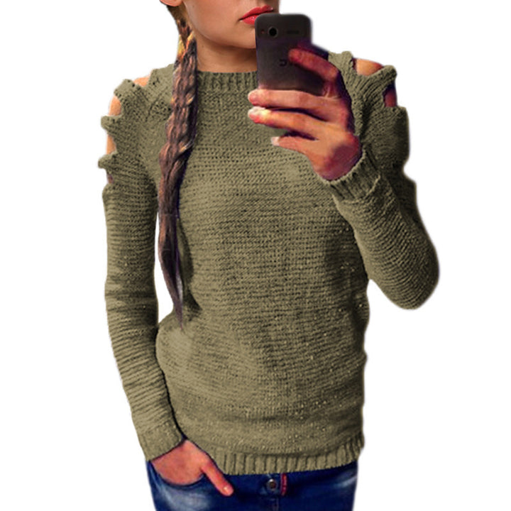 Pull en tricot pour femme avec des détails de découpe asymétrique et une coupe décontractée Chic & Stil