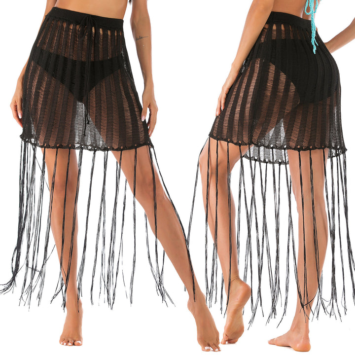 Fringe crochet beach skirt for women Lune London