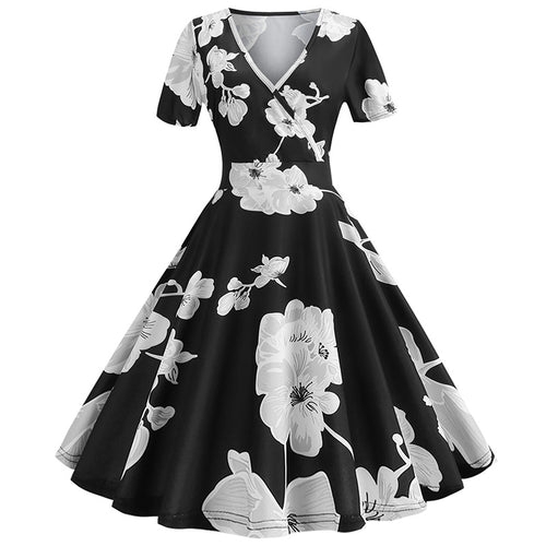 Robe portefeuille pour femmes avec motif floral et élégante encolure en V Chic & Stil