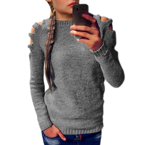 Pull en tricot pour femme avec des détails de découpe asymétrique et une coupe décontractée Chic & Stil
