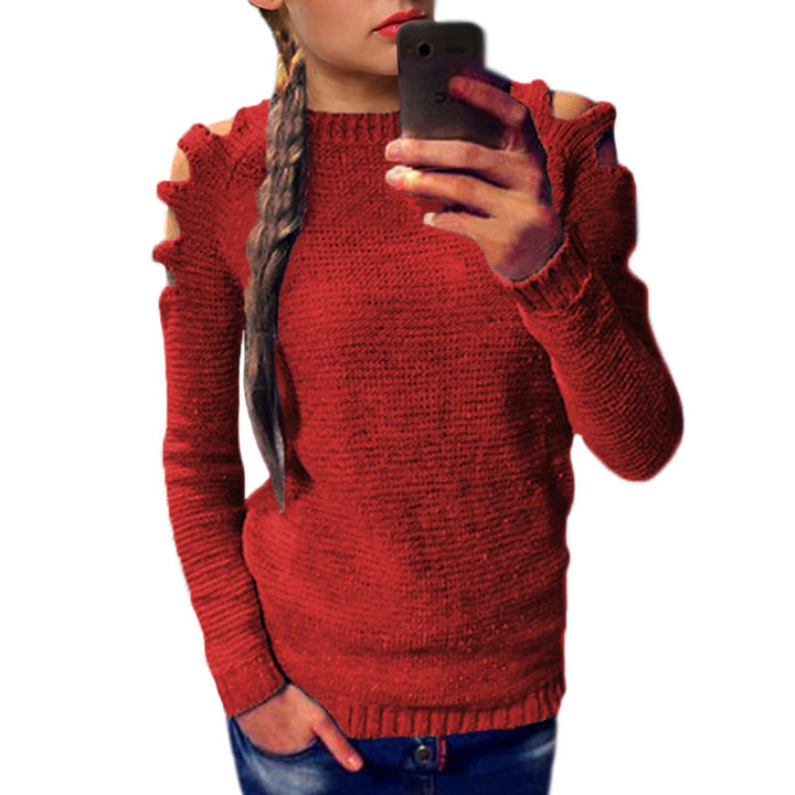 Pull en tricot pour femme avec des détails de découpe asymétrique et une coupe décontractée Chic & Stil