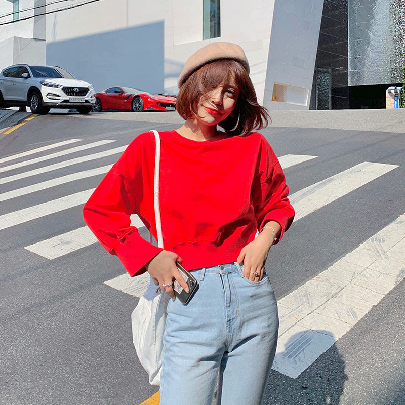 Pull court rayé pour femmes avec manches ballon Chic & Stil