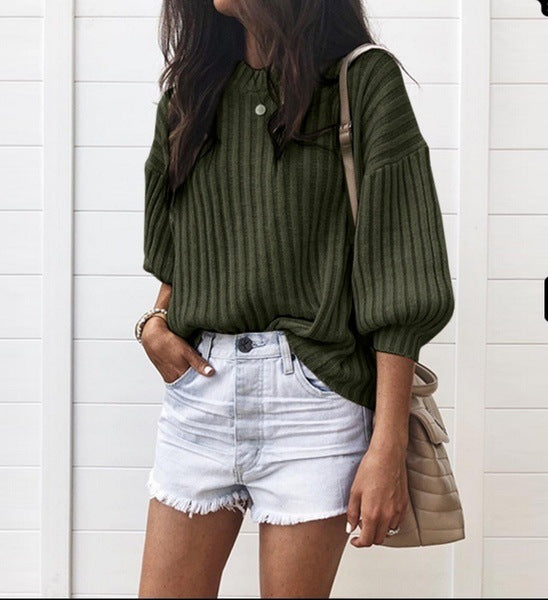 Knit sweater for women with a modern ribbed design and a relaxed fit Lune London