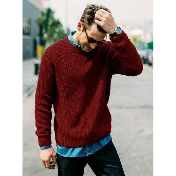 Knitted sweater for men with round neck Lune London