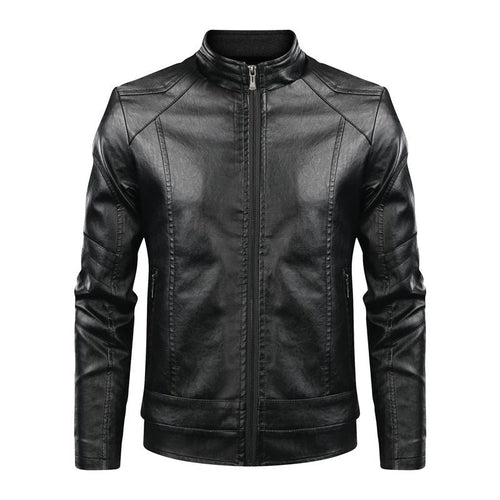 Men's faux leather jacket with modern chic and style accents