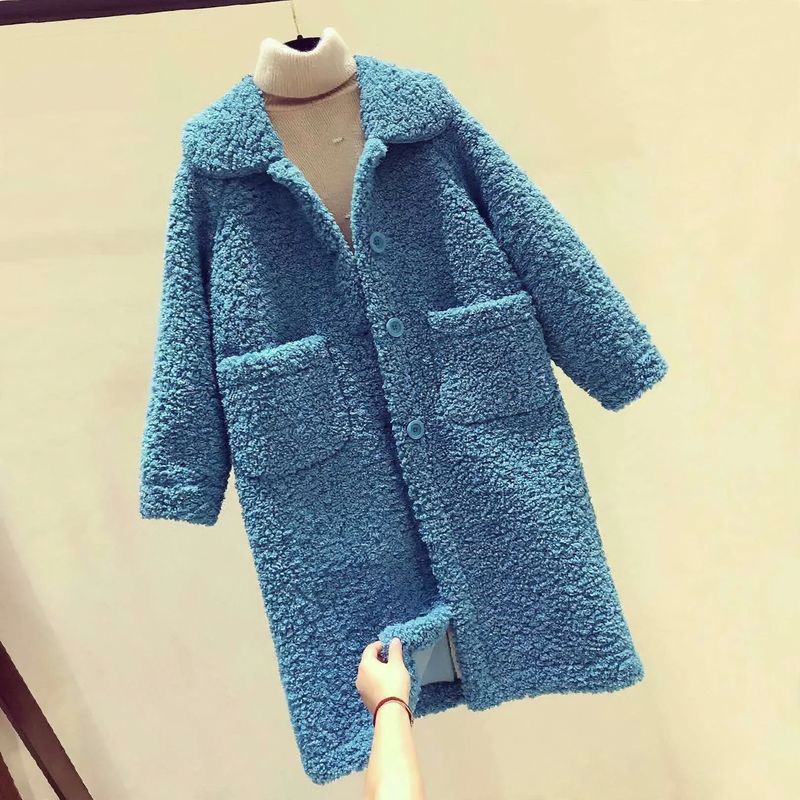 Women's Faux Sheepskin Coat, loose fit