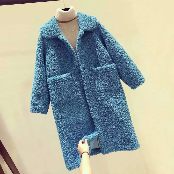 Women's Faux Sheepskin Coat, loose fit