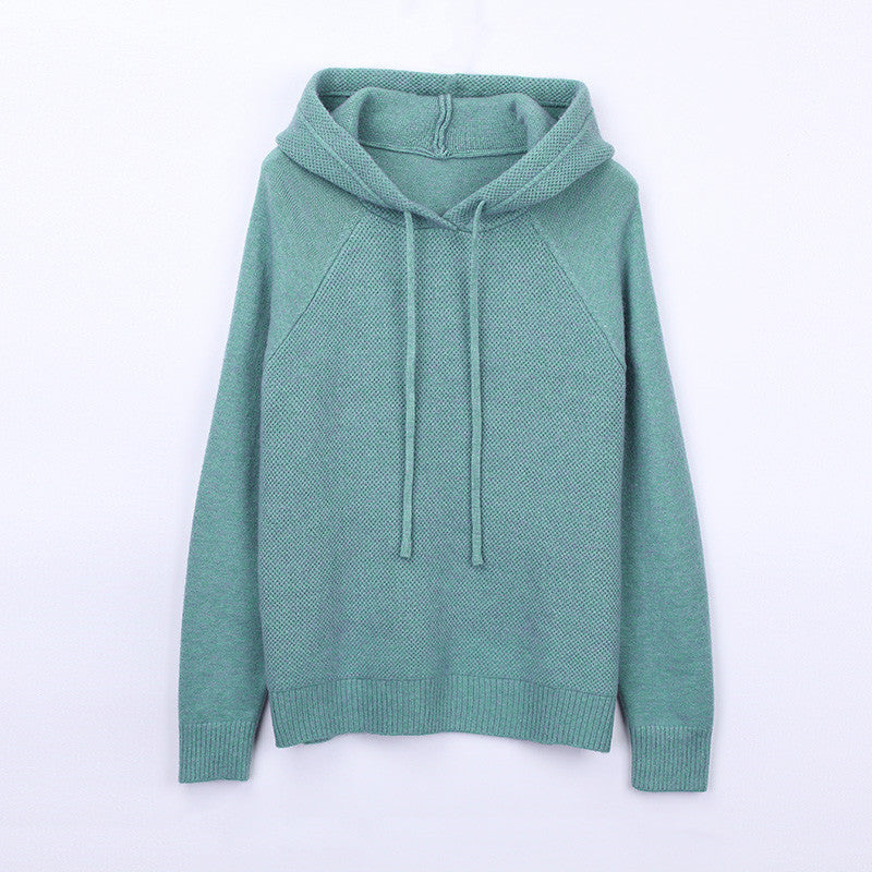 Pull en tricot classique pour femmes avec capuche et cordon de serrage Chic & Stil