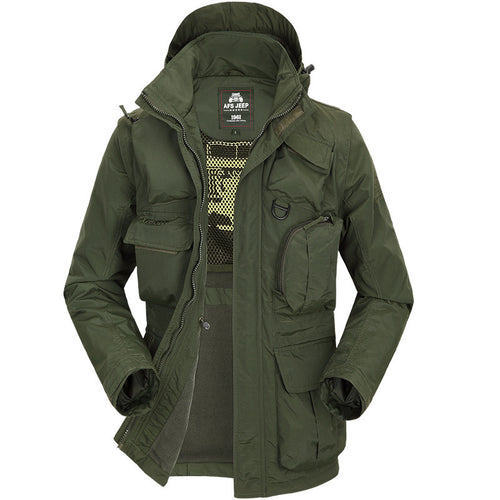 Multifunctional outdoor jacket for men with removable inner lining Amarae