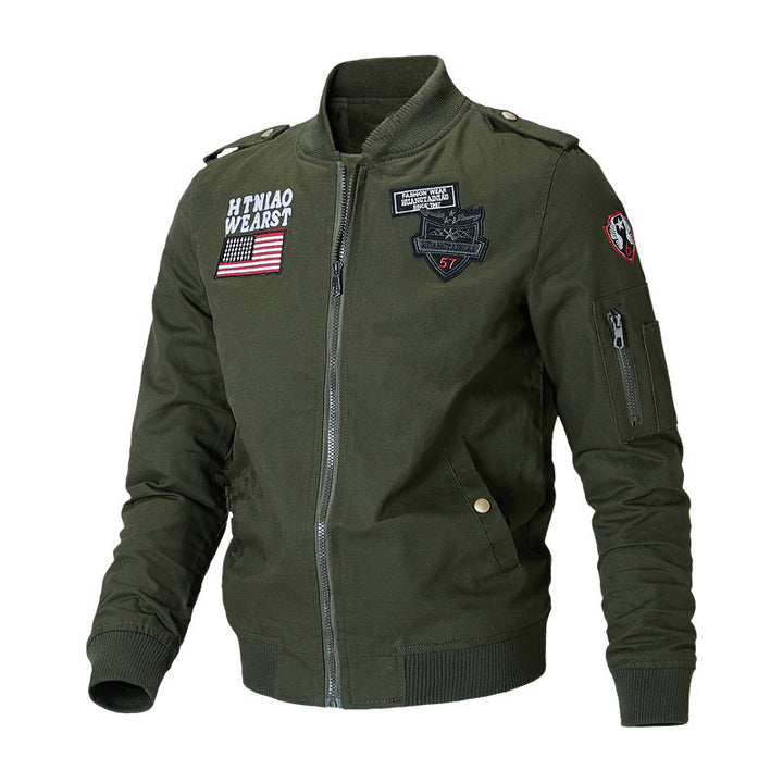 Comfortable bomber jacket for men with individual patches Amarae