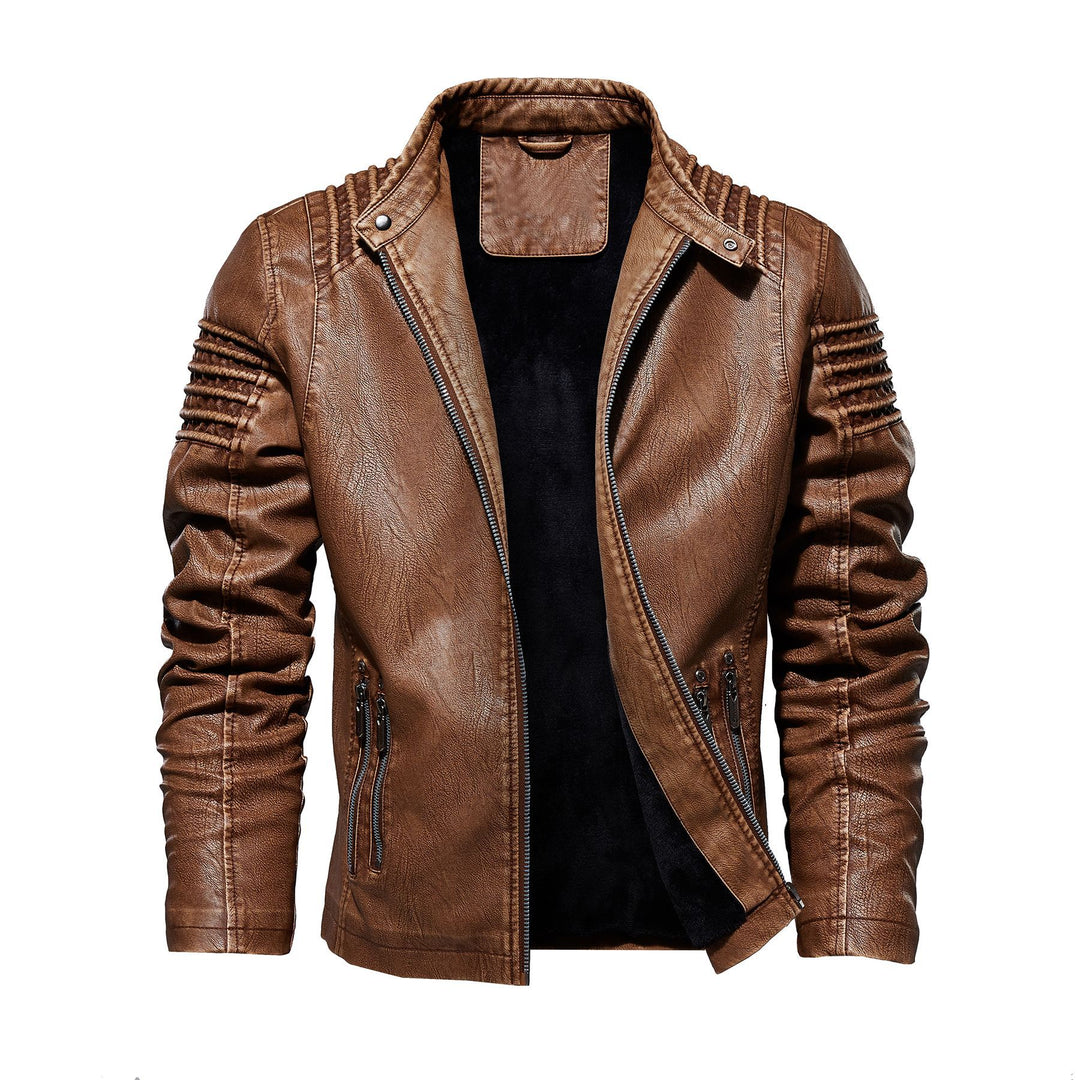 Leather jacket for men with structured shoulders Lune London