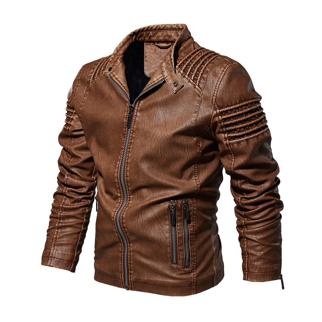 Leather jacket for men with structured shoulders Lune London