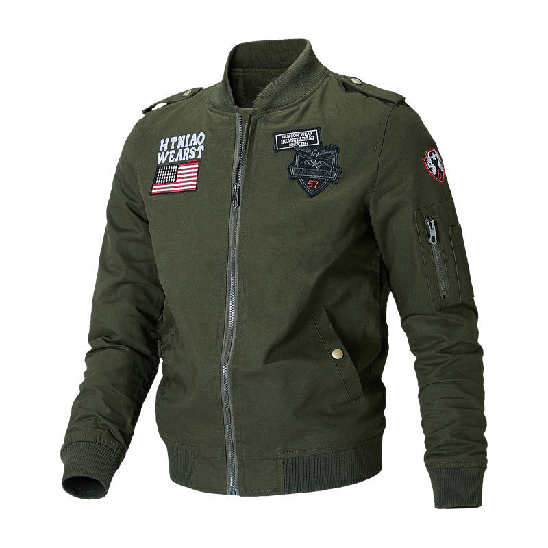 Comfortable bomber jacket for men with individual patches Amarae