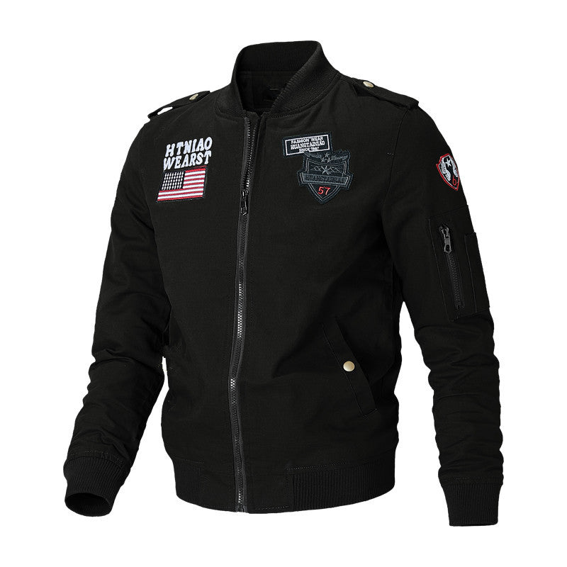 Comfortable bomber jacket for men with individual patches Amarae