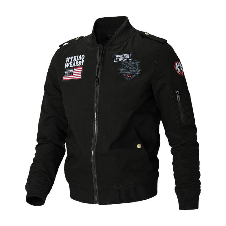 Comfortable bomber jacket for men with individual patches Amarae