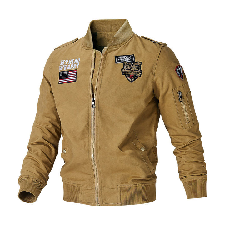 Comfortable bomber jacket for men with individual patches Amarae