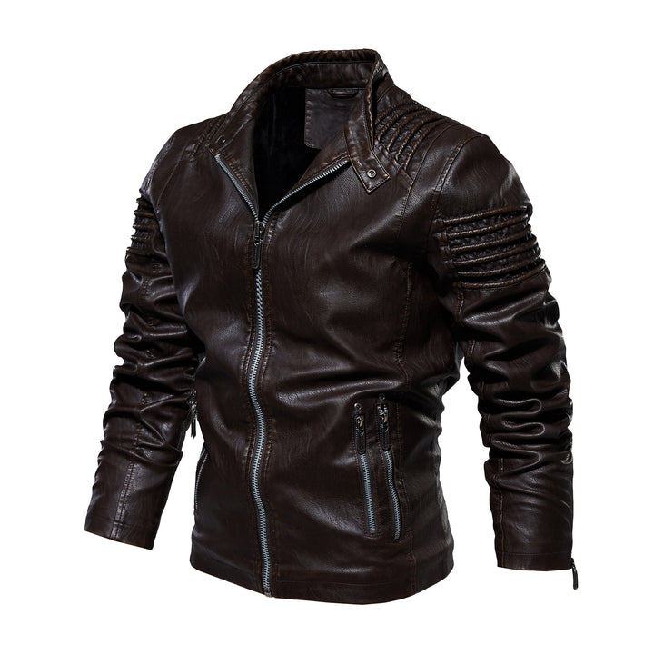 Leather jacket for men with structured shoulders Lune London