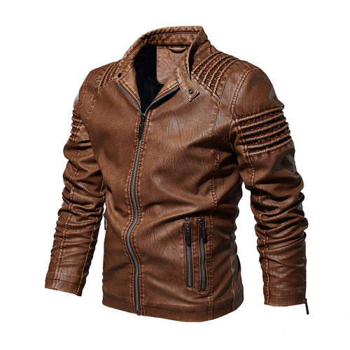 Leather jacket for men with structured shoulders Amarae
