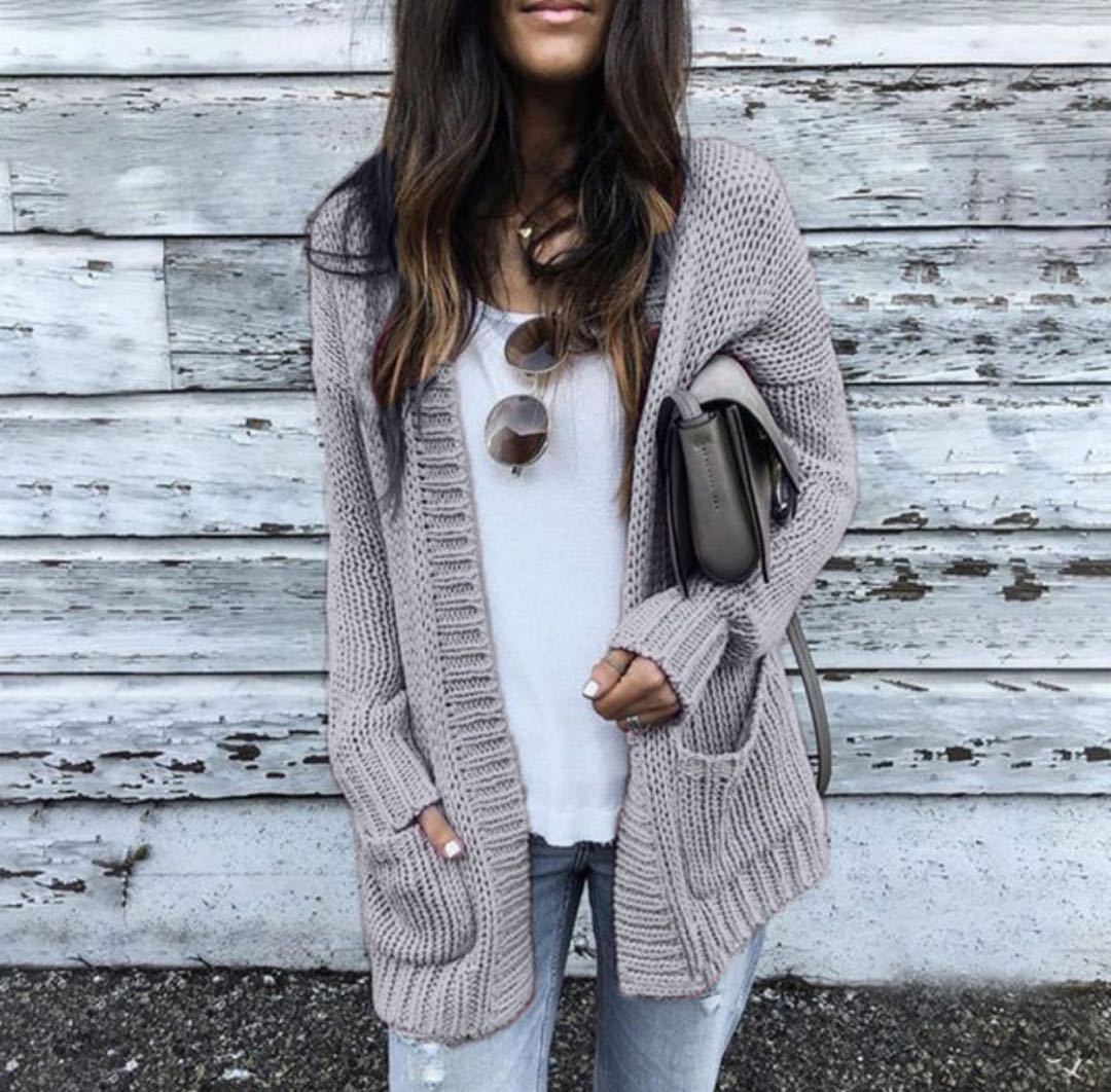 Ladies Open Knit Vest with Deep Pockets and Textured Surface Lune London
