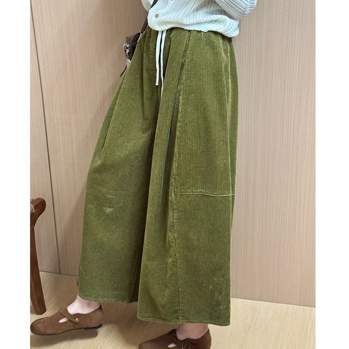 Women's wide-leg corduroy pants, lined