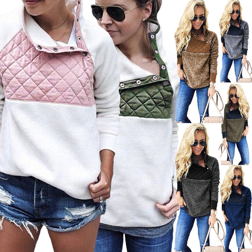 Ladies Comfortable Hooded Sweatshirt with High Collar and Chic Padded Top