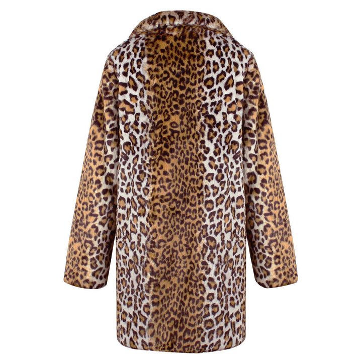 Ladies Luxurious Faux Fur Jacket with Trendy Leopard Print Lune London