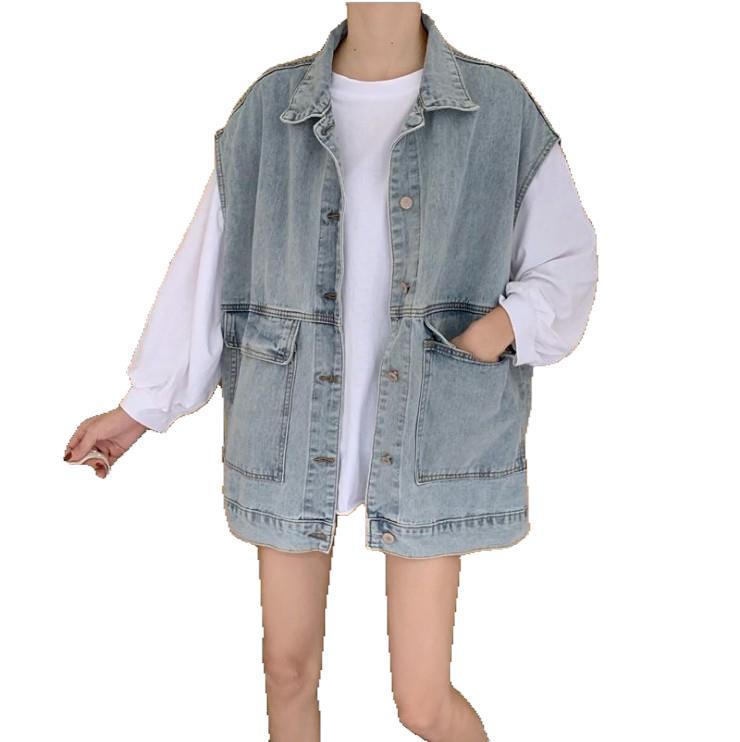 Gilet en denim décontracté pour femmes avec poches généreuses Chic & Stil