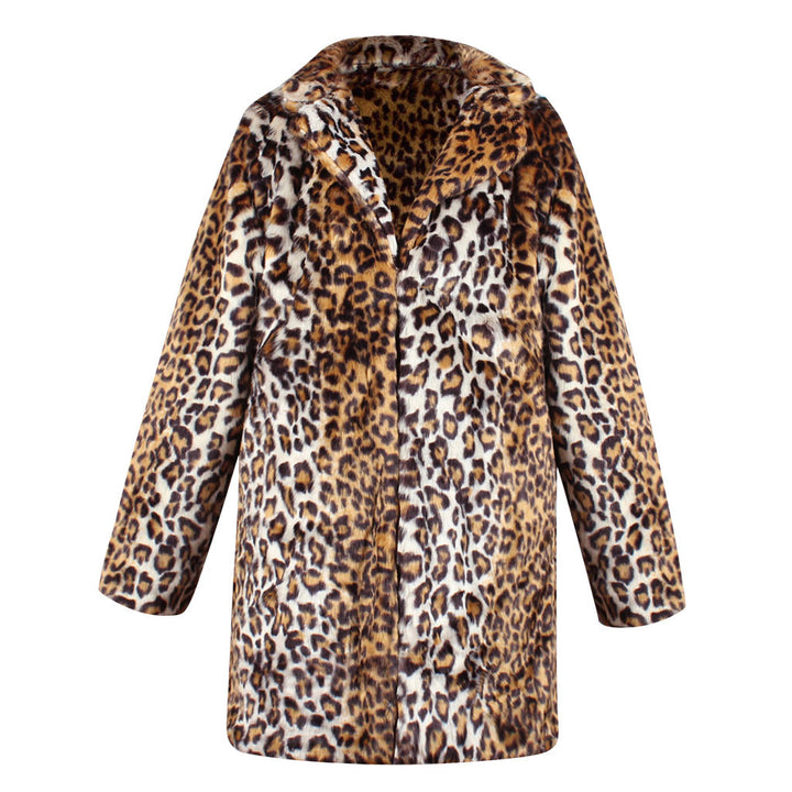Ladies Luxurious Faux Fur Jacket with Trendy Leopard Print Lune London