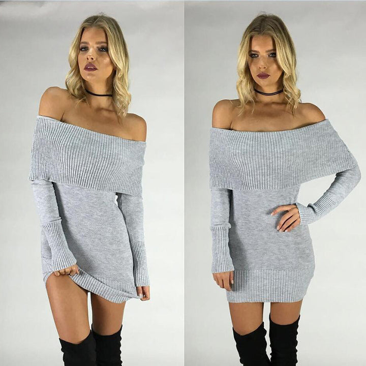 Off-shoulder knitted dress for women Lune London